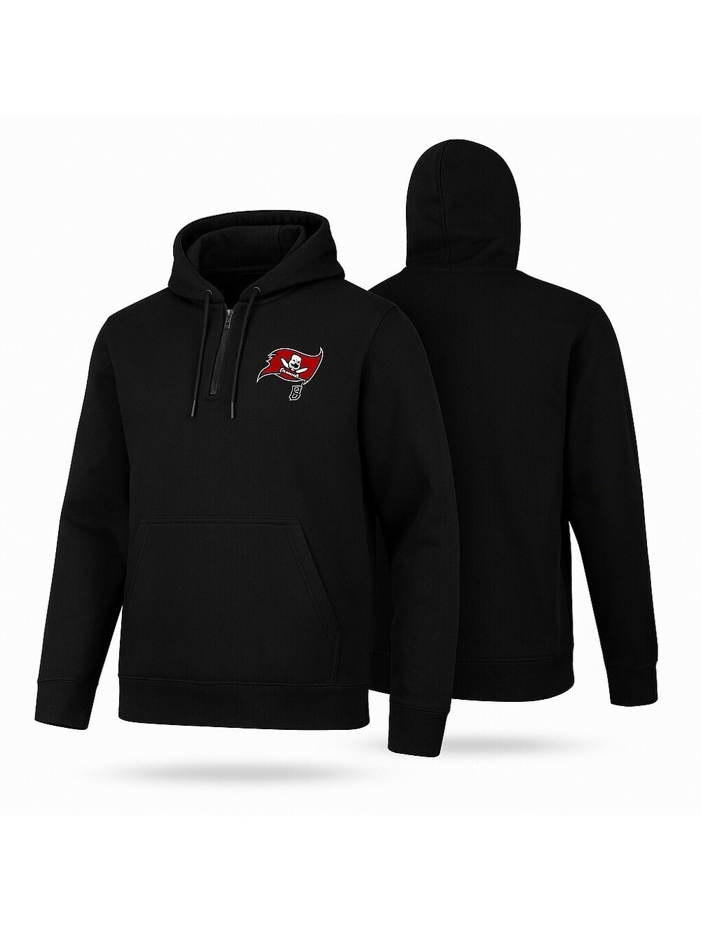 Tampa Bay Buccaneers Antigua Women’s NFL Hoodie Black 2XL Quarter Zip Pullover